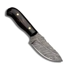 Couteau Skinner En Acier Damas Fait Main Avec Un Manche En Bois