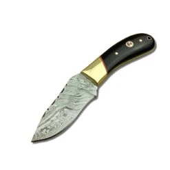 Couteau De Chasse Et Survie En Acier Damas Fait Main Et Manche En Corne