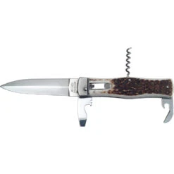 Couteau Automatique Predator 4 Pièces Manche Bois De Cerf Mikov