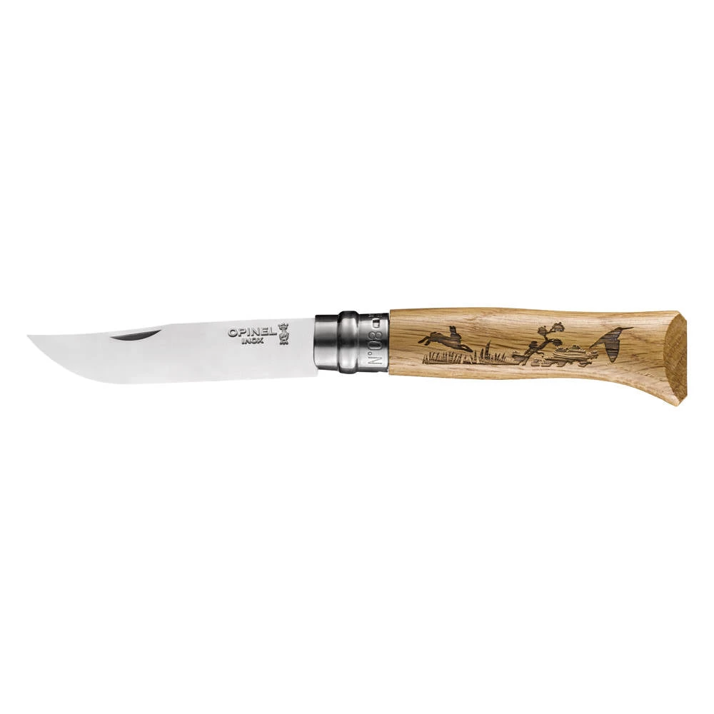 Couteau Pliant Français N°8 Animalia Lièvre Manche Chêne Opinel 1 Couteau Pliant Français N°8 Animalia Lièvre Manche Chêne Opinel