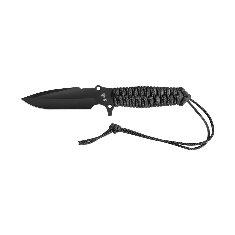 Couteau De Chasse Maraudeur Paracord 550 Lisse Noir Manche Paracorde TBOUTDOOR 1 Couteau De Chasse Maraudeur Paracord 550 Lisse Noir Manche Paracorde TBOUTDOOR