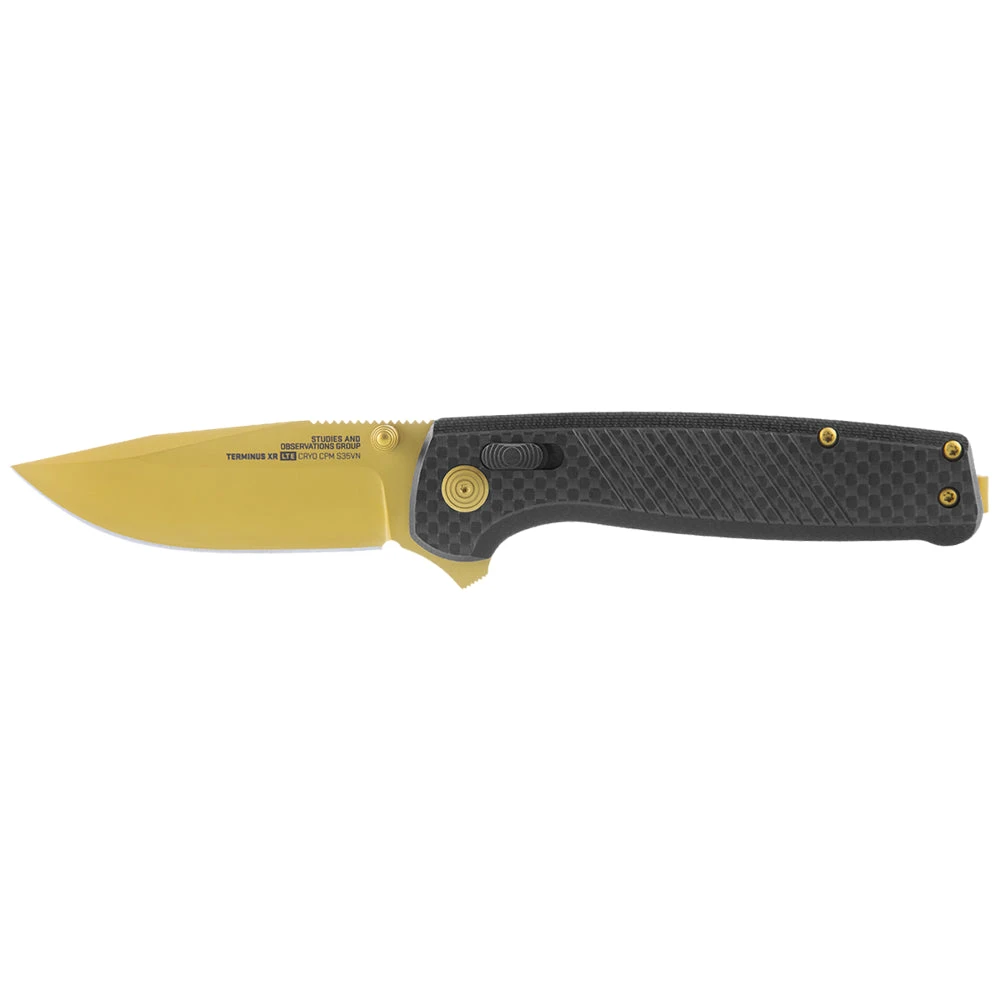 Couteau De Poche Terminus XR LTE Gold Manche Fibre De Carbone SOG 1 Couteau De Poche Terminus XR LTE Gold Manche Fibre De Carbone SOG