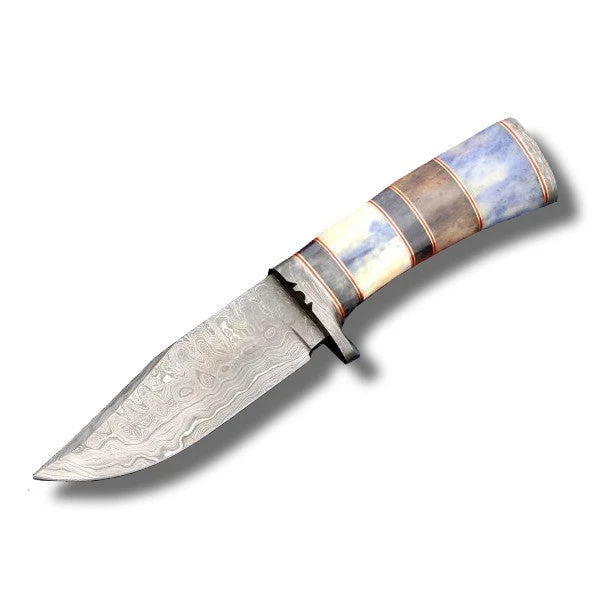 Lame Bowie Fait à La Main Damas Motif Ladder 1 Lame Bowie Fait à La Main Damas Motif Ladder