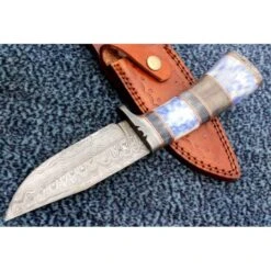 Lame Bowie Fait à La Main Damas Motif Ladder 5 Lame Bowie Fait à La Main Damas Motif Ladder -Boutique De Couteaux Lame damas Bowie fait main Motif Ladder