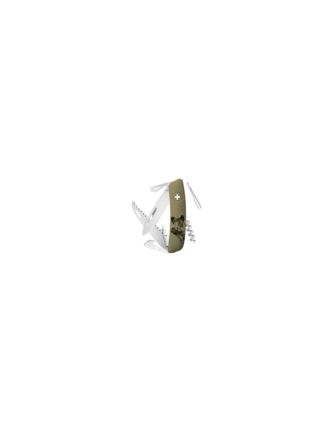 Couteau Suisse Swiza D05, Olive, Impression Sanglier 1 Couteau Suisse Swiza D05, Olive, Impression Sanglier