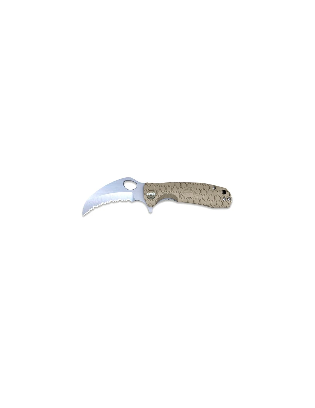 Karambit Honey Badger Claw Large Tan Serrated 1 Karambit Honey Badger Claw Large Tan Serrated